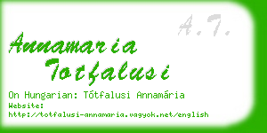 annamaria totfalusi business card
